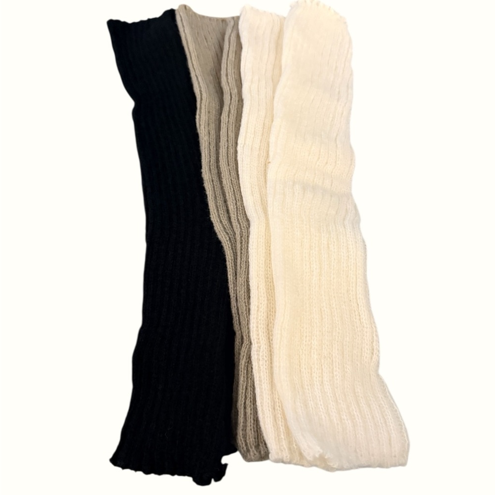 Set of Three Ribbed Leg Warmers